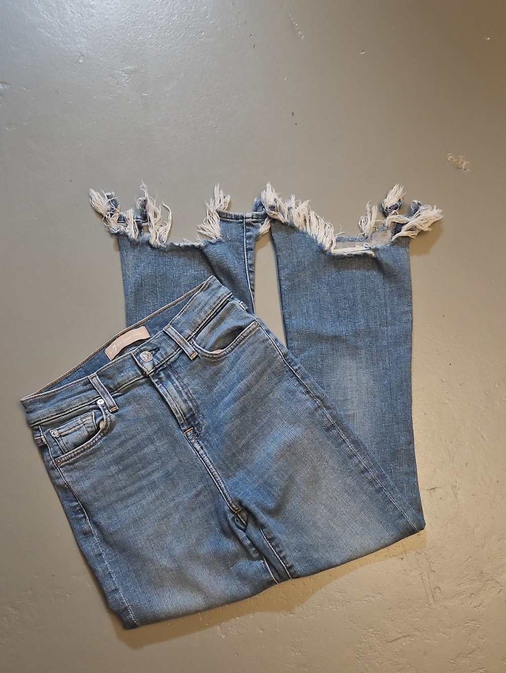 ❤️ 7 For All Mankind Luxe Vintage High Waist Slim Kick Jeans Sloane Wash 26 🔅